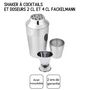 Voir la diapositive 5 : Fackelmann Set Shaker à cocktails en inox 400 ml et Doseur à alcool 2 cl et 4 cl Fackelmann Bar Concept