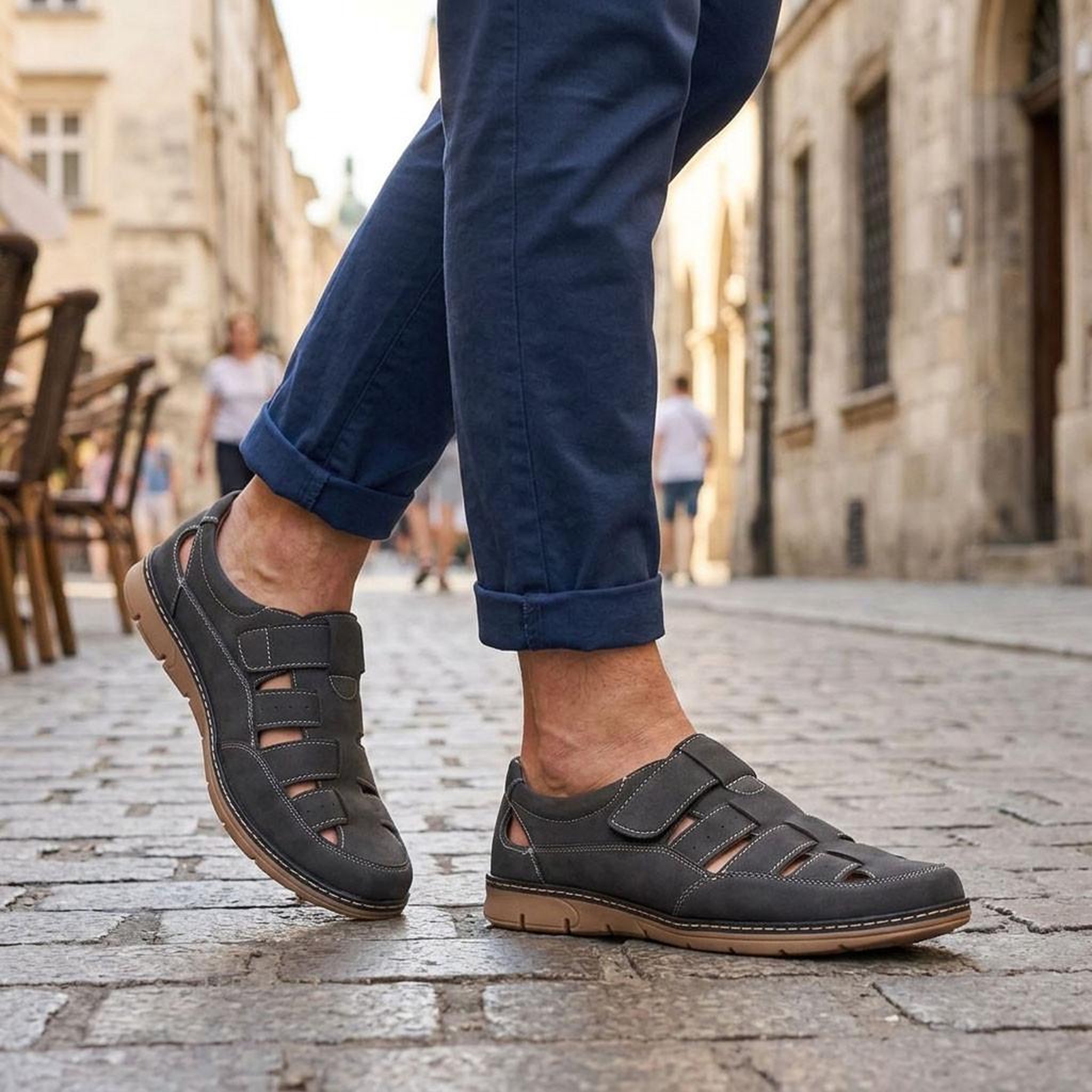 Voir la diapositive 5 : OZABI OZABI Sandales fermees homme confort ete aerées