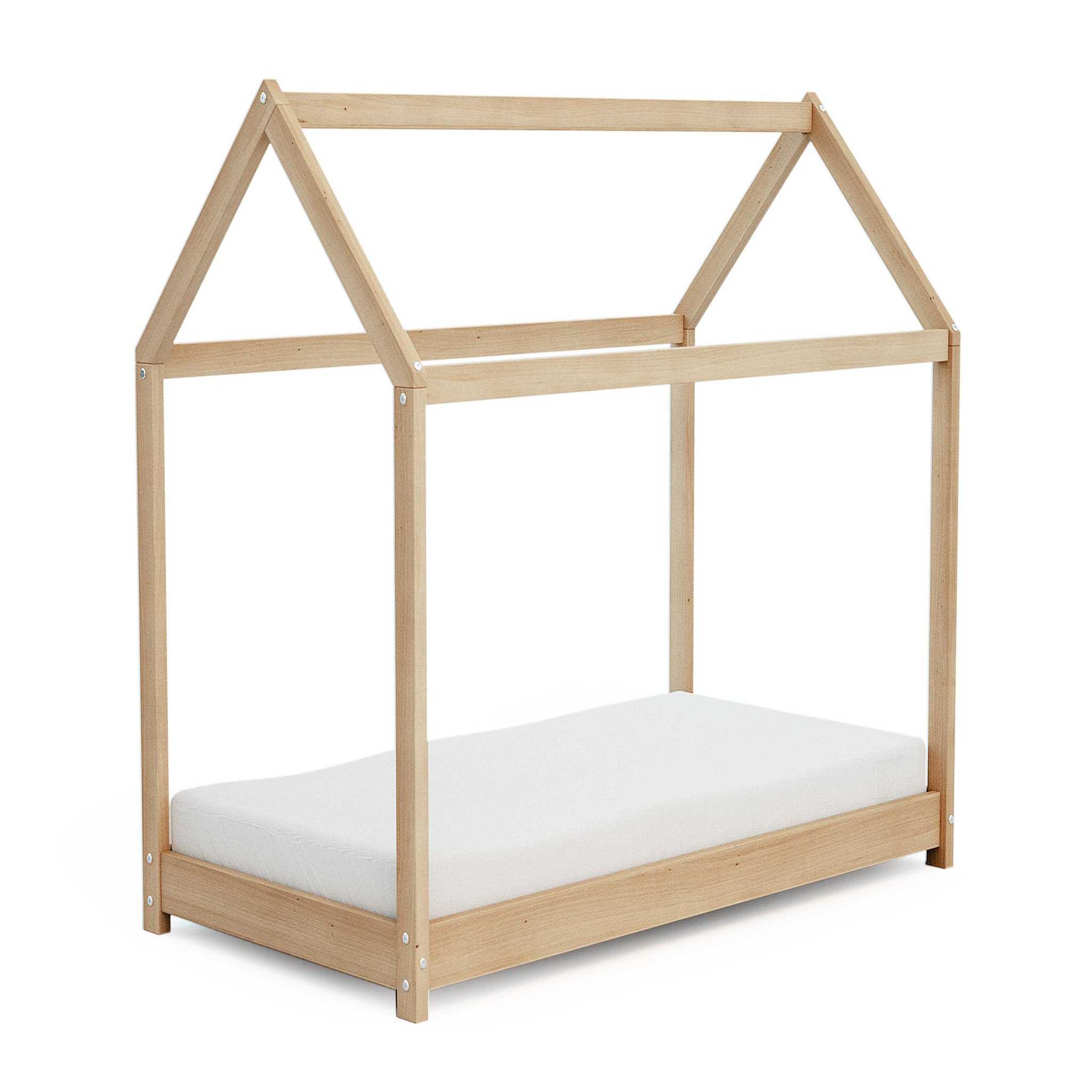 WEBABY Lit bébé Cabane en bois. Coloris disponibles : Beige, Marron