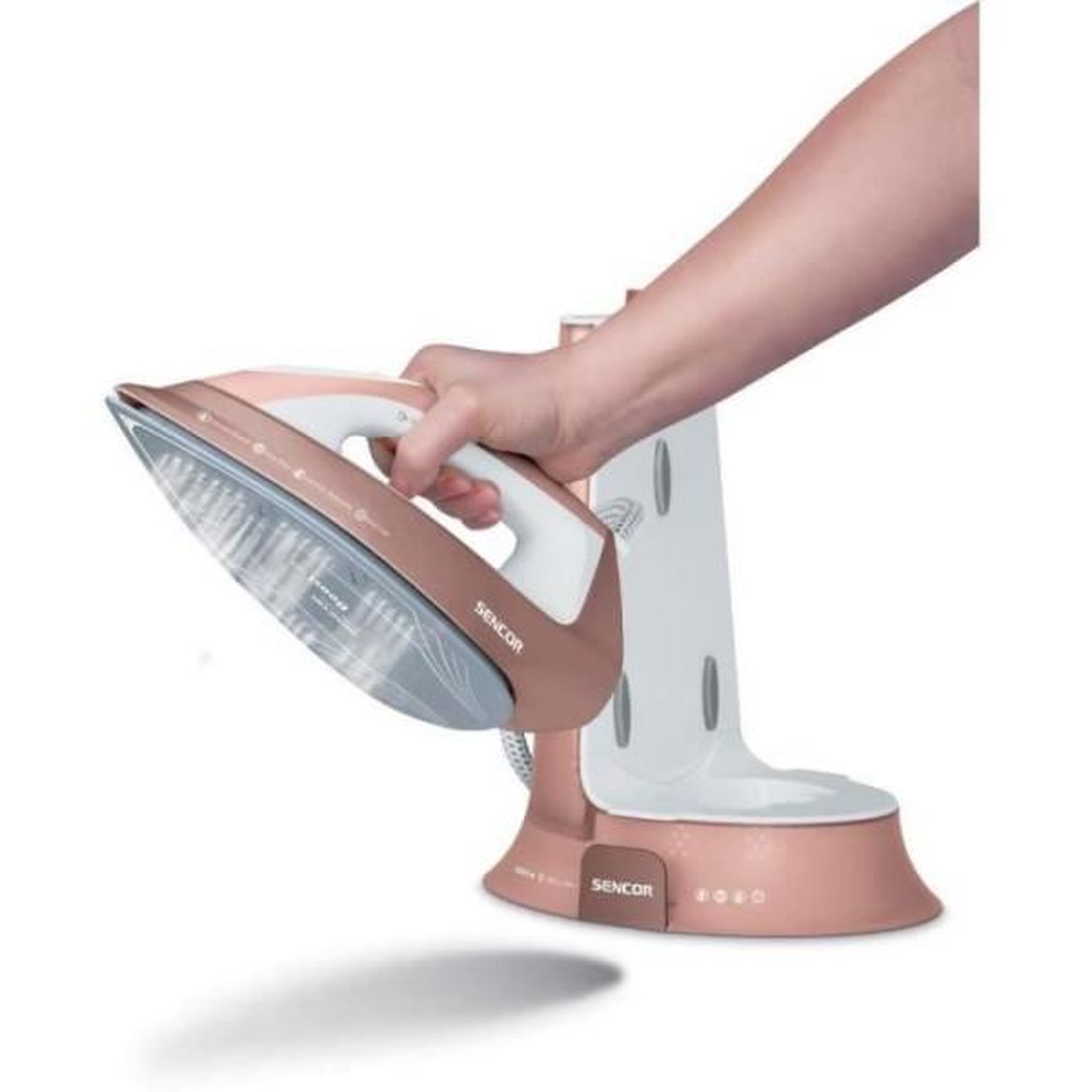 Voir la diapositive 5 : SENCO Centrale vapeur Sencor SSI 0910RS puissance 3200 W blanc et rose