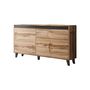 Voir la diapositive 4 : BEST MOBILIER Lord - buffet bas - effet bois et noir - 3 tiroirs et 1 porte - 138 cm