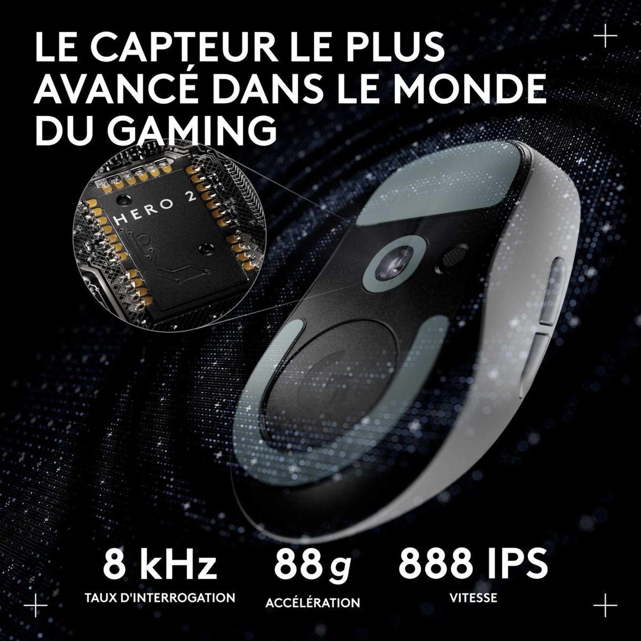Voir la diapositive 4 : Logitech Souris Gamer Sans Fil PRO X SUPERLIGHT2 DEX LIGHTSPEED Blan