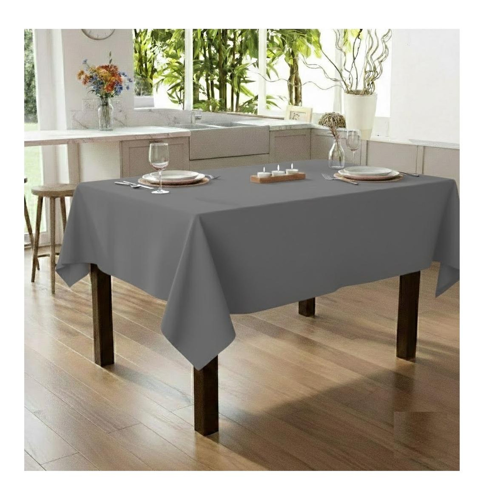 Voir la diapositive 2 : Eden Nappe en polyester finition ourlet nels