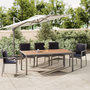 Voir la diapositive 1 : VIDAXL Table de jardin et dessus en bois Gris Resine tressee et acacia
