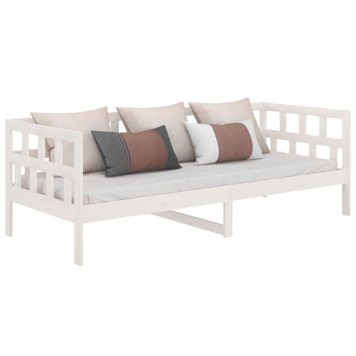 VIDAXL Lit de jour sans matelas blanc bois de pin massif 80x200 cm