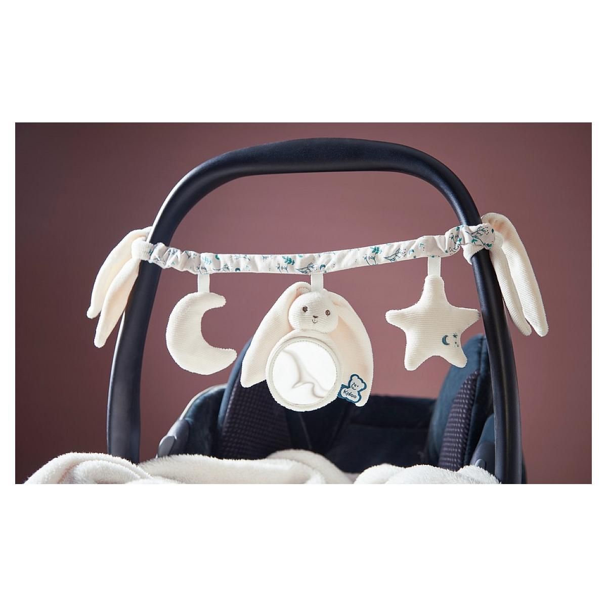 Kaloo Chaîne d'activités Lapinoo Crème pour Poussette et Cozy avec Miroir et Hochets