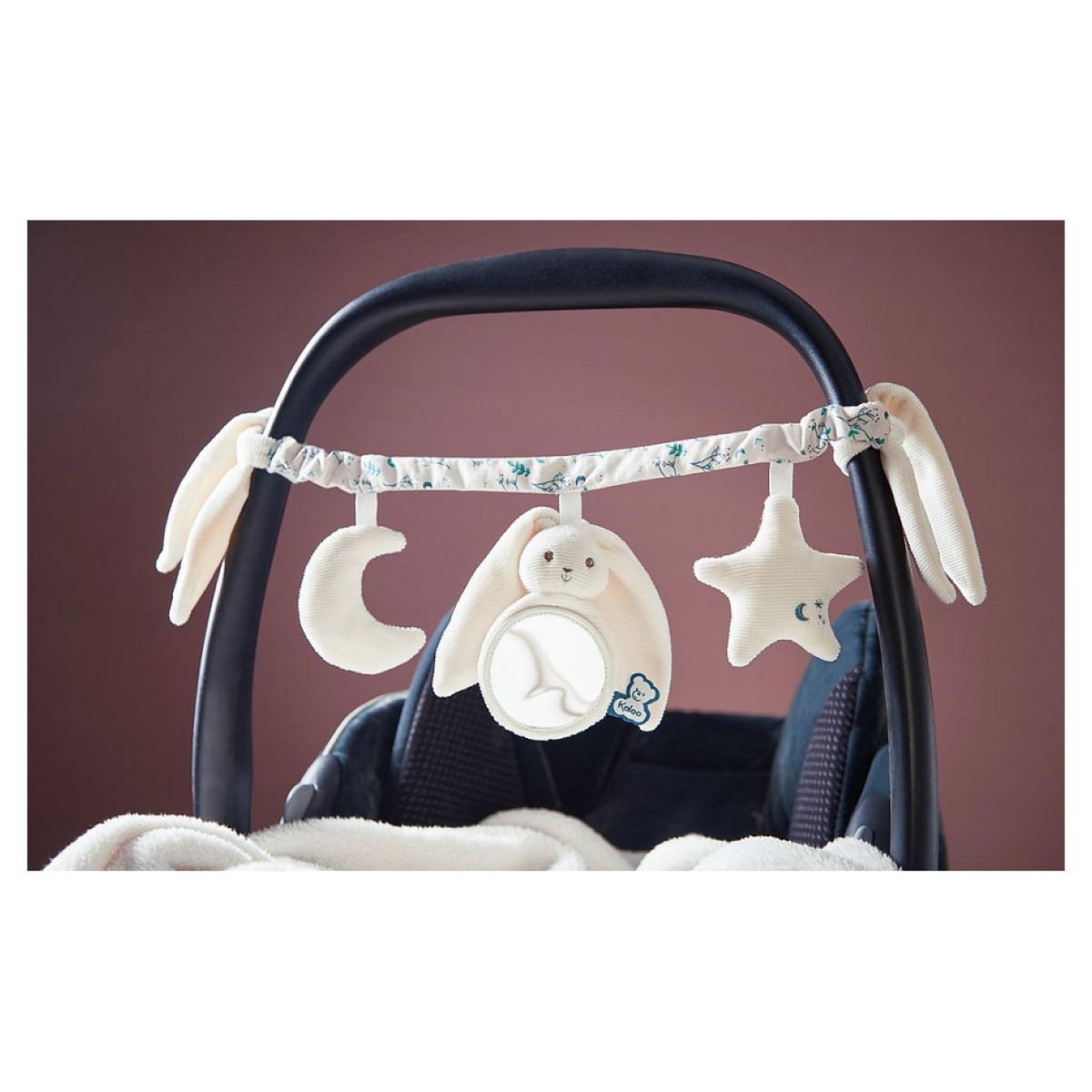 Kaloo Chaîne d'activités Lapinoo Crème pour Poussette et Cozy avec Miroir et Hochets