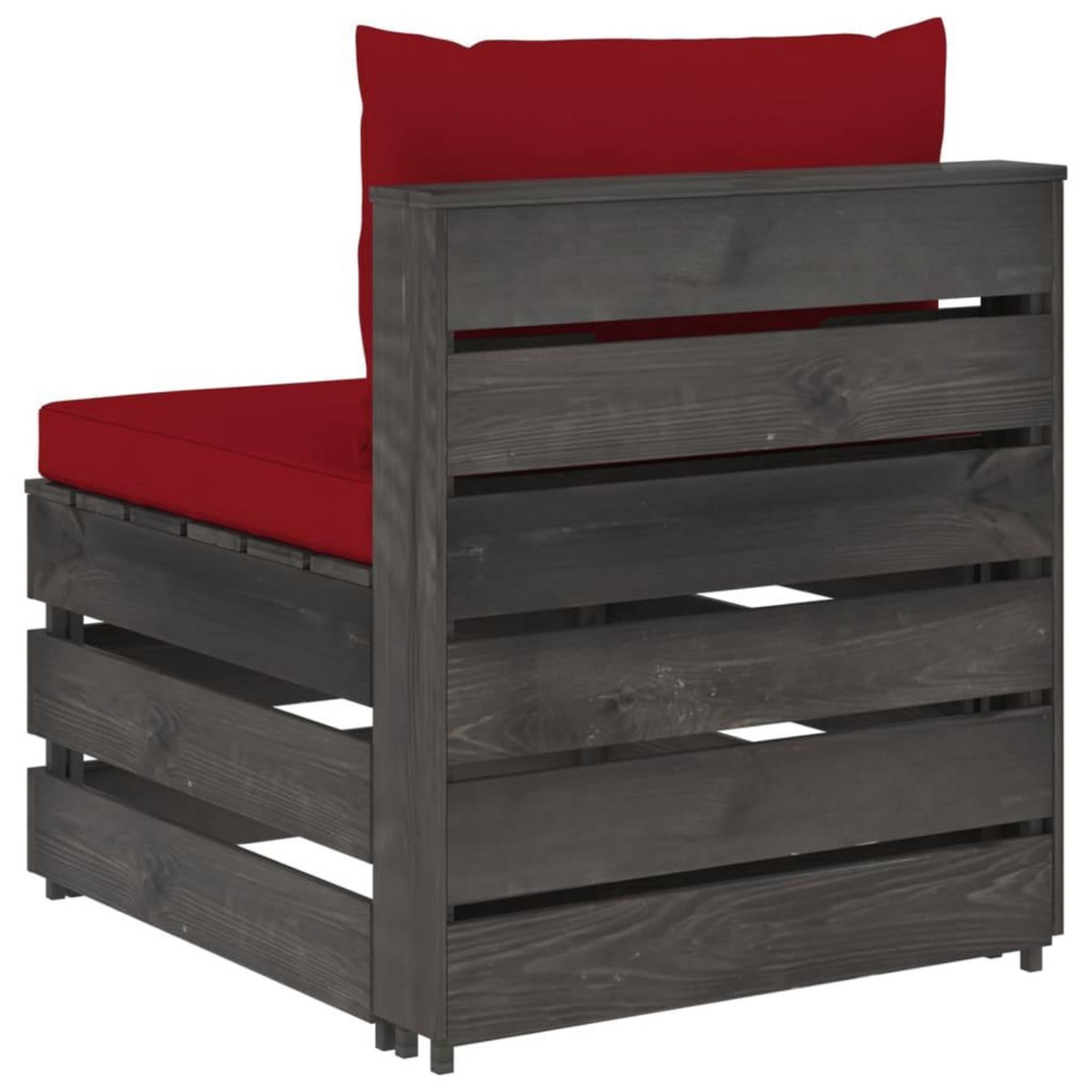 VIDAXL Canape central sectionnel avec coussins Bois impregne de gris