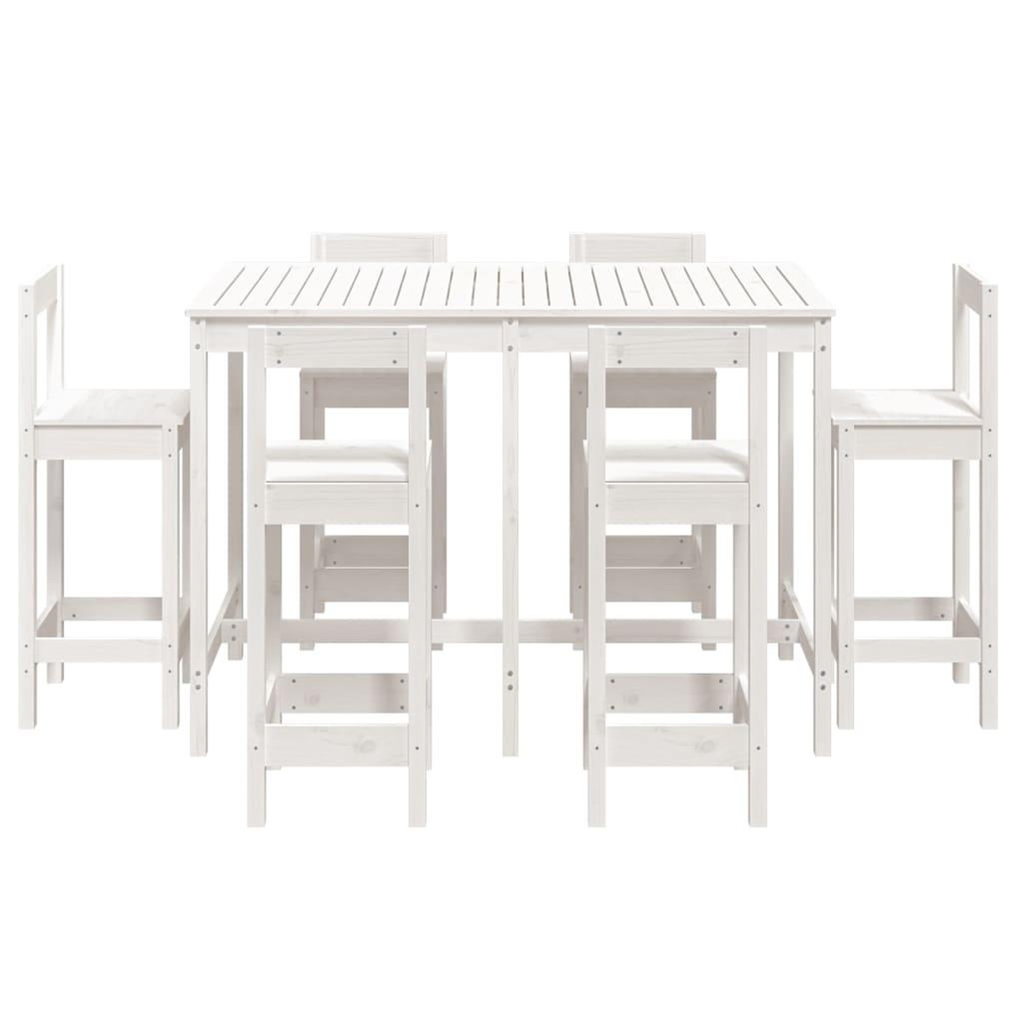 Voir la diapositive 4 : VIDAXL Ensemble de bar de jardin 7 pcs blanc bois de pin massif