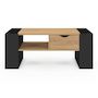 Voir la diapositive 3 : ID MARKET Table basse rectangulaire BERYL avec tiroir bois noir et façon hêtre
