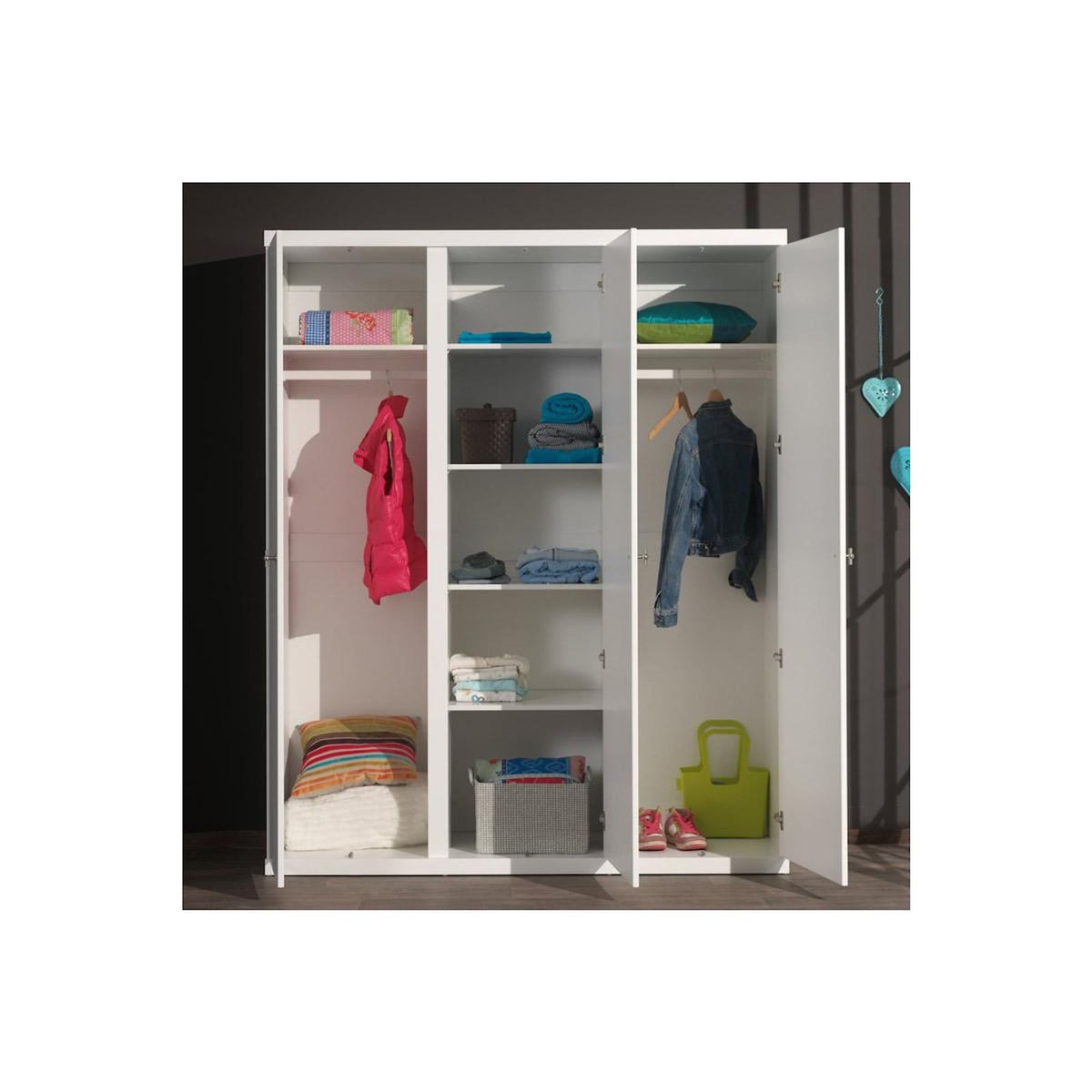 Paris Prix Armoire 3 Portes  Robin  204cm Blanc