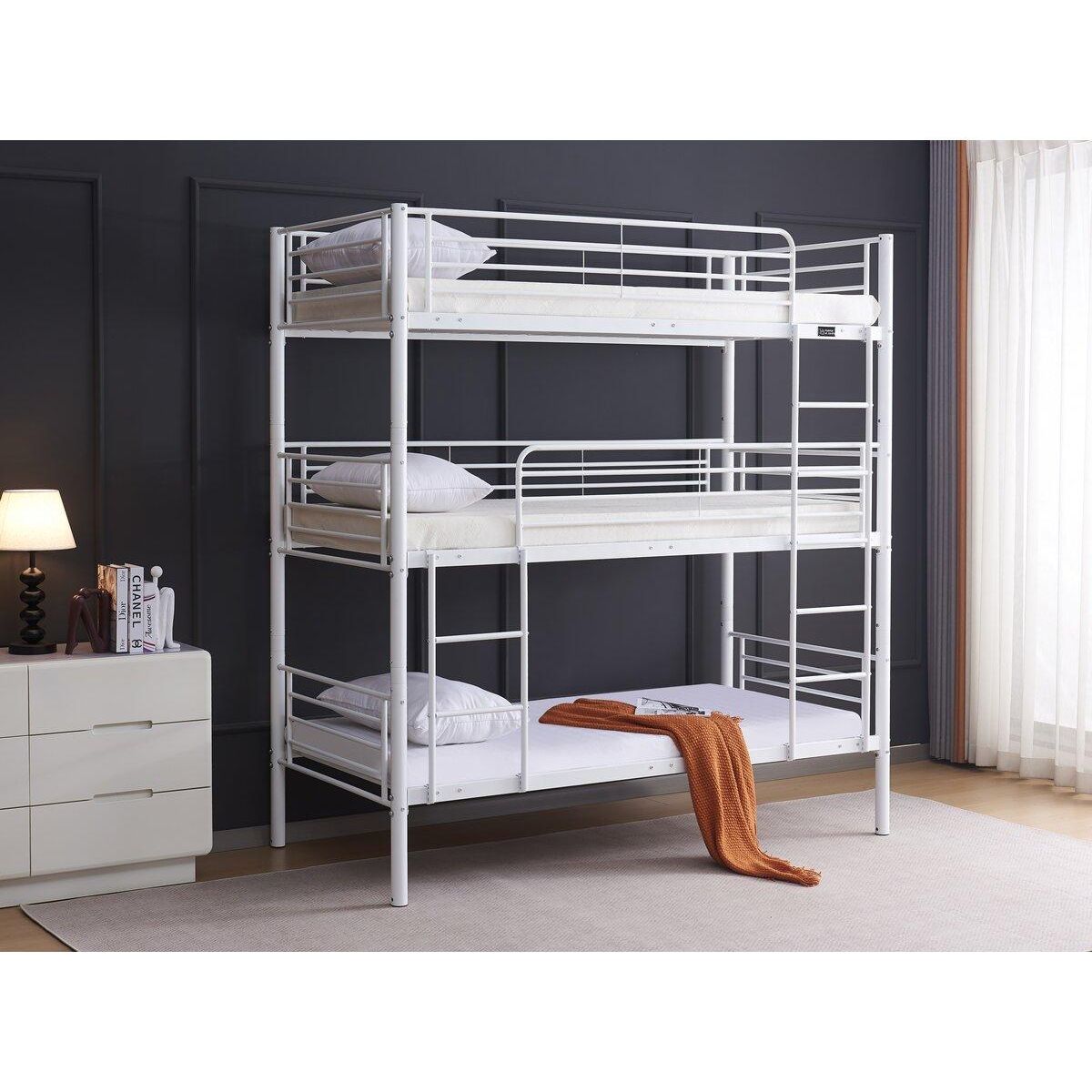 Habitat et Jardin Lit triple superposé metal  Havin  - 90 x 190 cm - Blanc