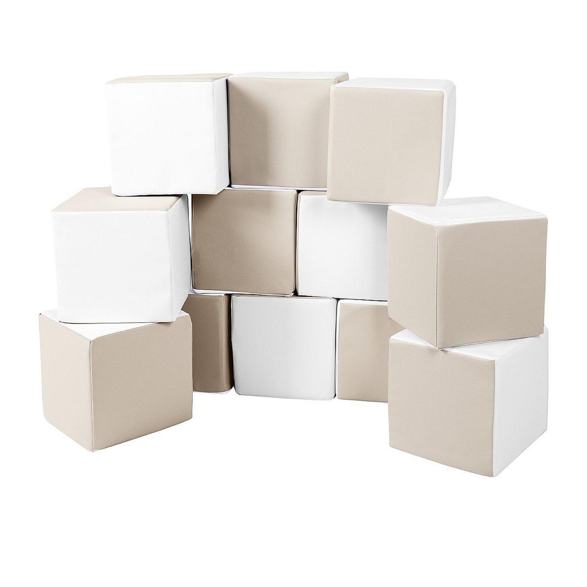 VELINDA Lot cubes xxl mousse 12 pcs blanc, cappuccino