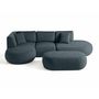 Voir la diapositive 5 : LISA DESIGN Santorini - canapé modulable d'angle gauche + pouf - 5 places - en tissu texturé