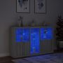 Voir la diapositive 5 : VIDAXL Buffet avec lumieres LED sonoma gris 162x37x100 cm