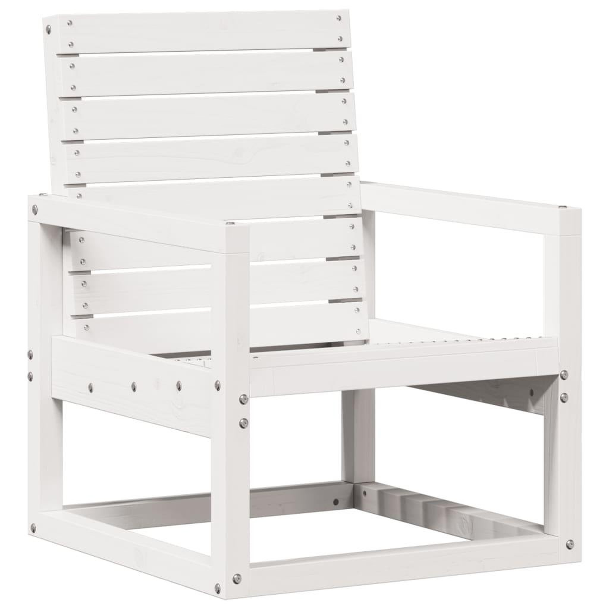 Voir la diapositive 2 : VIDAXL Chaise de jardin blanc 57,5x63x76 cm bois de pin massif