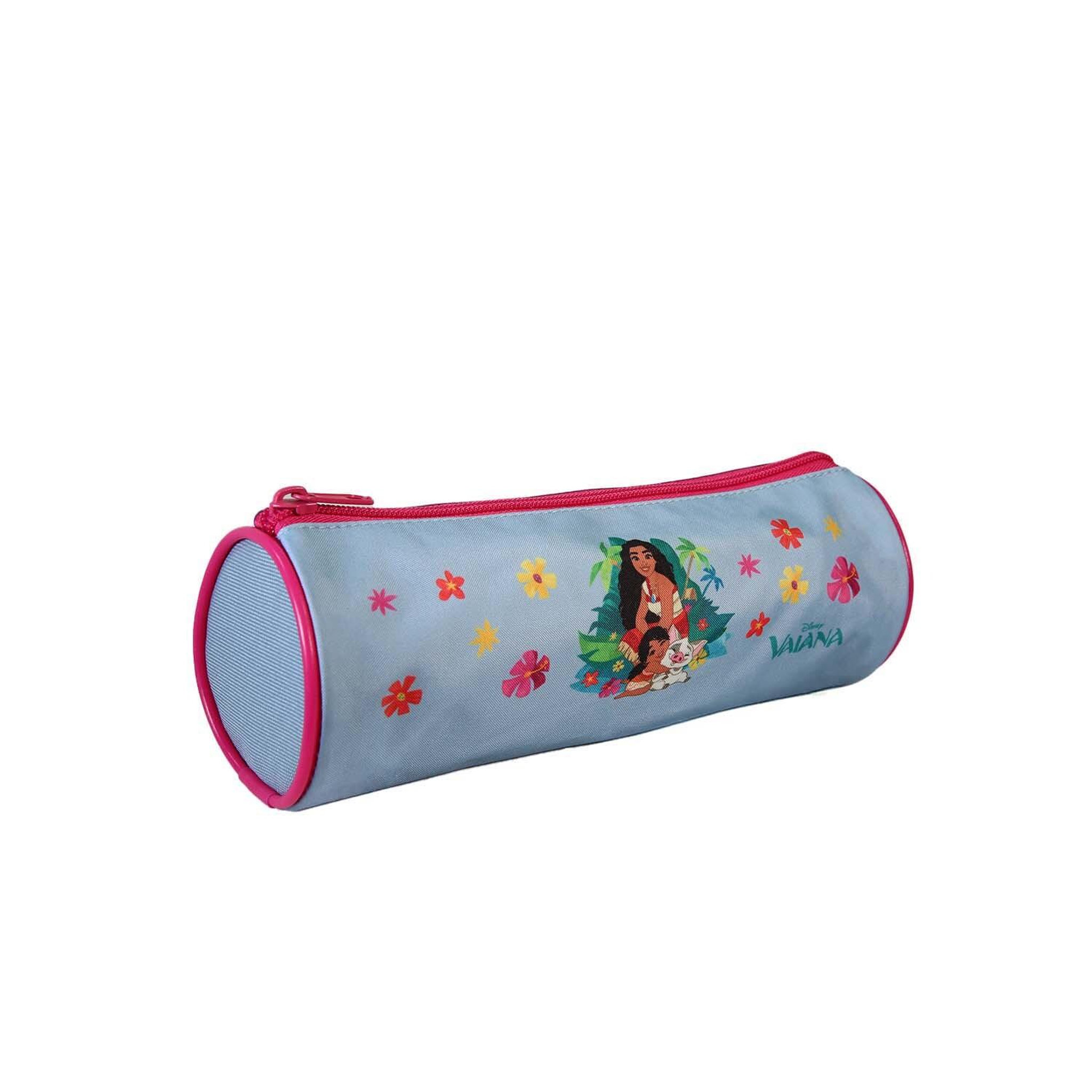 Voir la diapositive 2 : Bagtrotter Vaiana - Trousse scolaire ronde - Bleu ciel - Fille - 1 compartiment