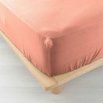 Paris Prix Drap Housse en Gaze de Coton  Angelia  160x200cm Rose