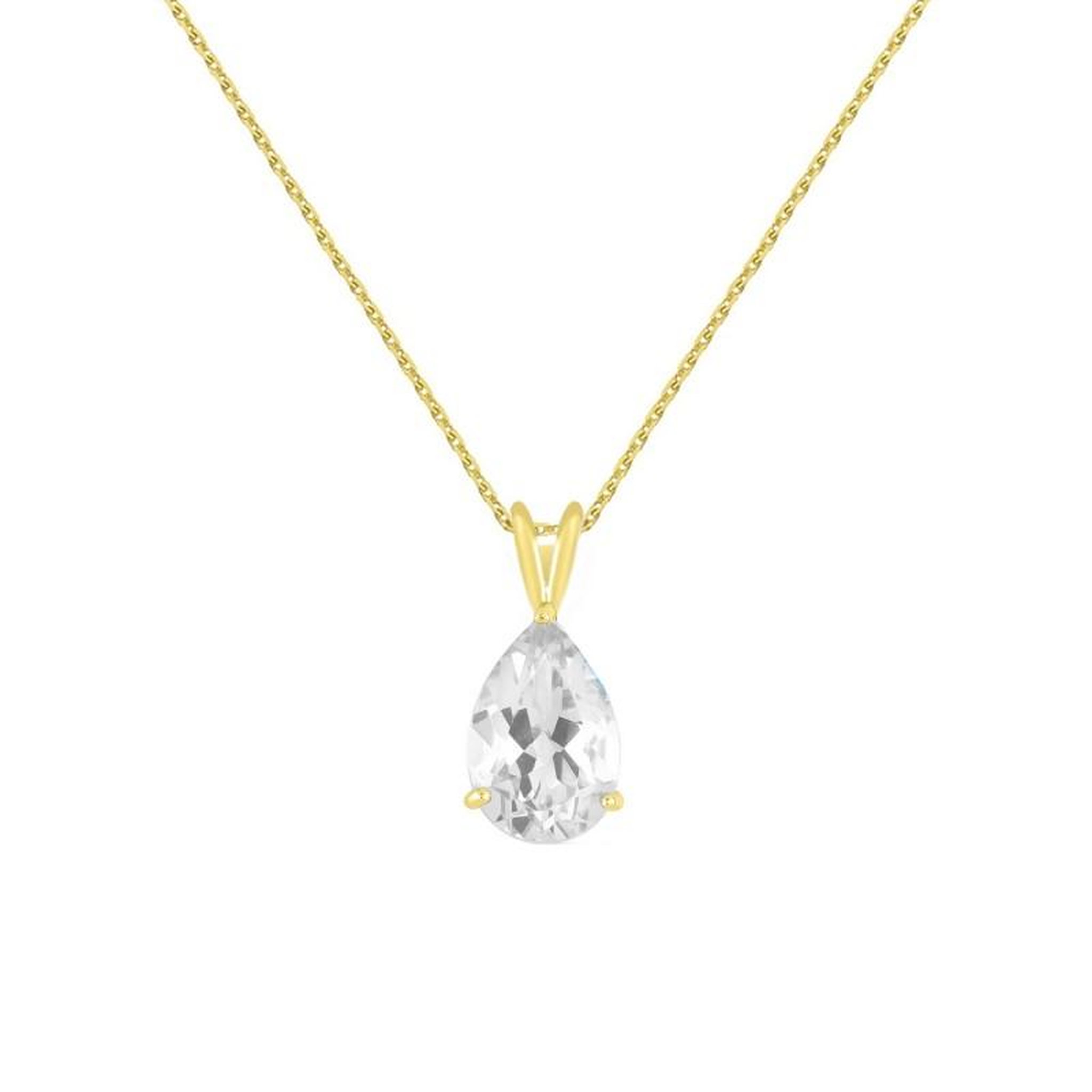 L'ATELIER D'AZUR Collier - Pendentif Or Jaune Zirconium Goutte - Femme