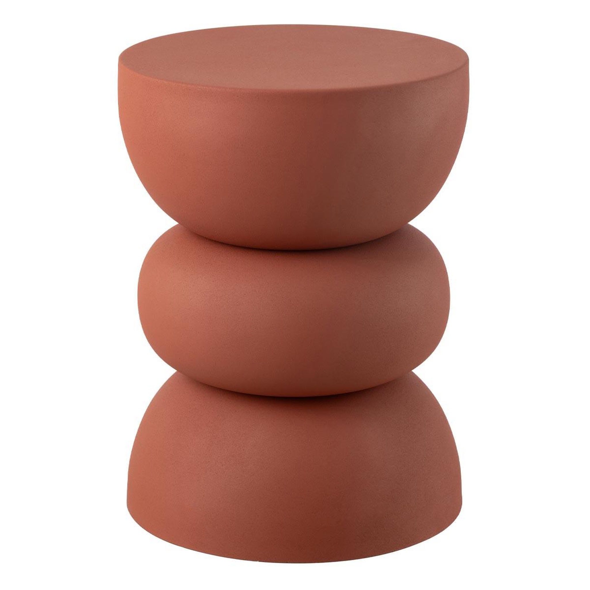 J-LINE Table d'appoint en métal  lise  43cm rouille