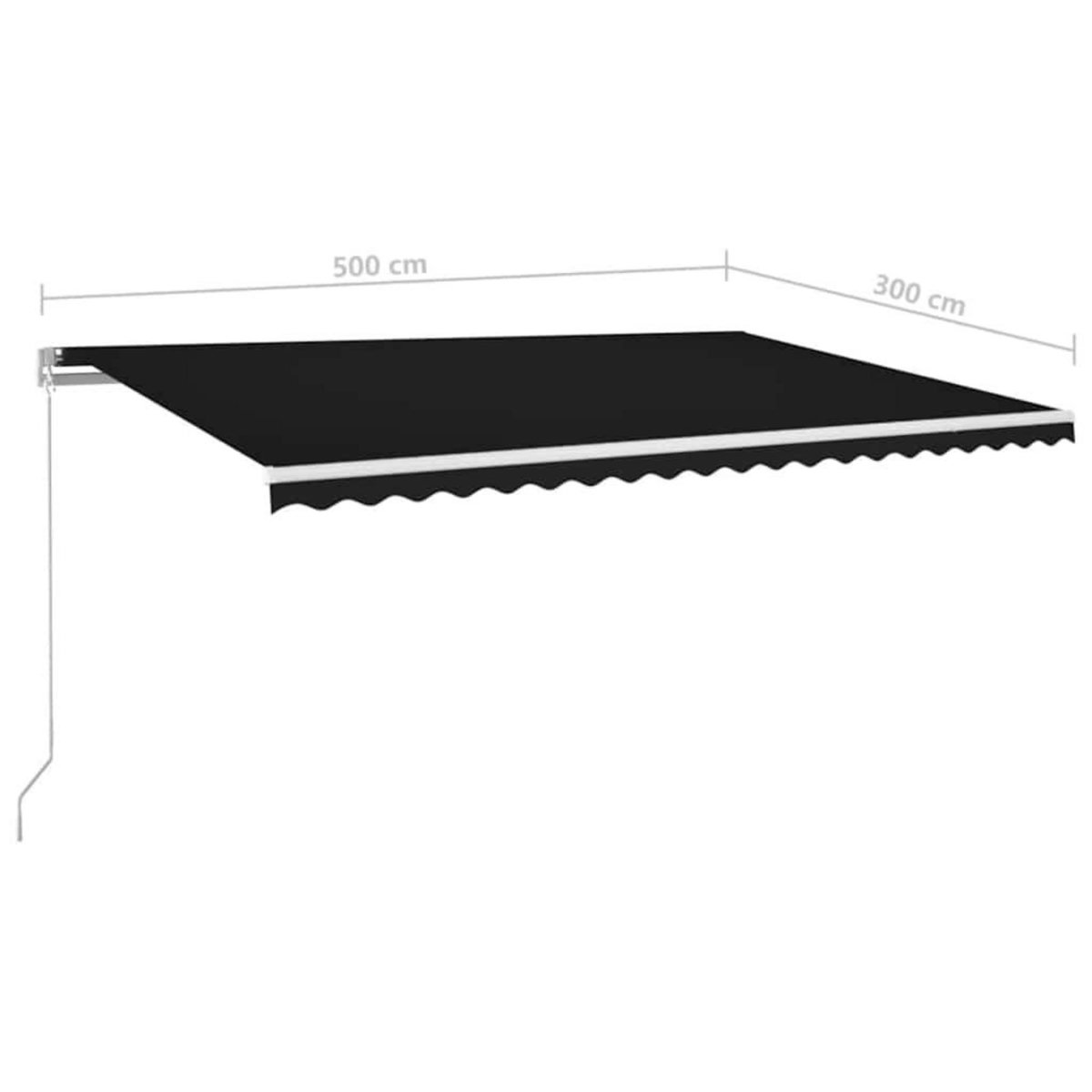 VIDAXL Auvent manuel retractable avec LED 500x300 cm Anthracite