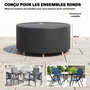 Voir la diapositive 3 : OUTSUNNY Housse meuble de jardin imperméable Oxford haute densité 420D dia.200 x H.80 cm noir