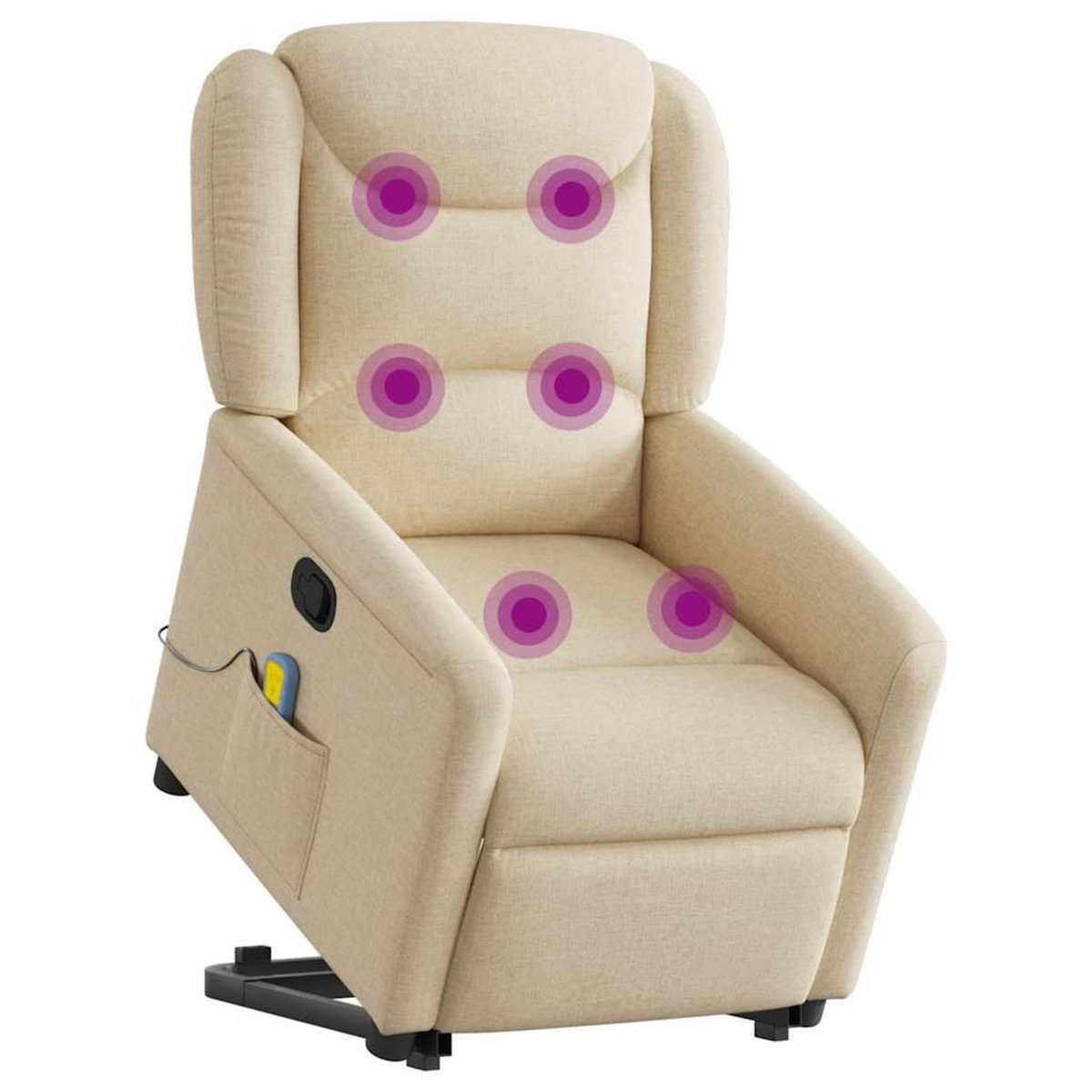 VIDAXL Fauteuil inclinable de massage Creme Tissu