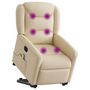 Voir la diapositive 3 : VIDAXL Fauteuil inclinable de massage Creme Tissu
