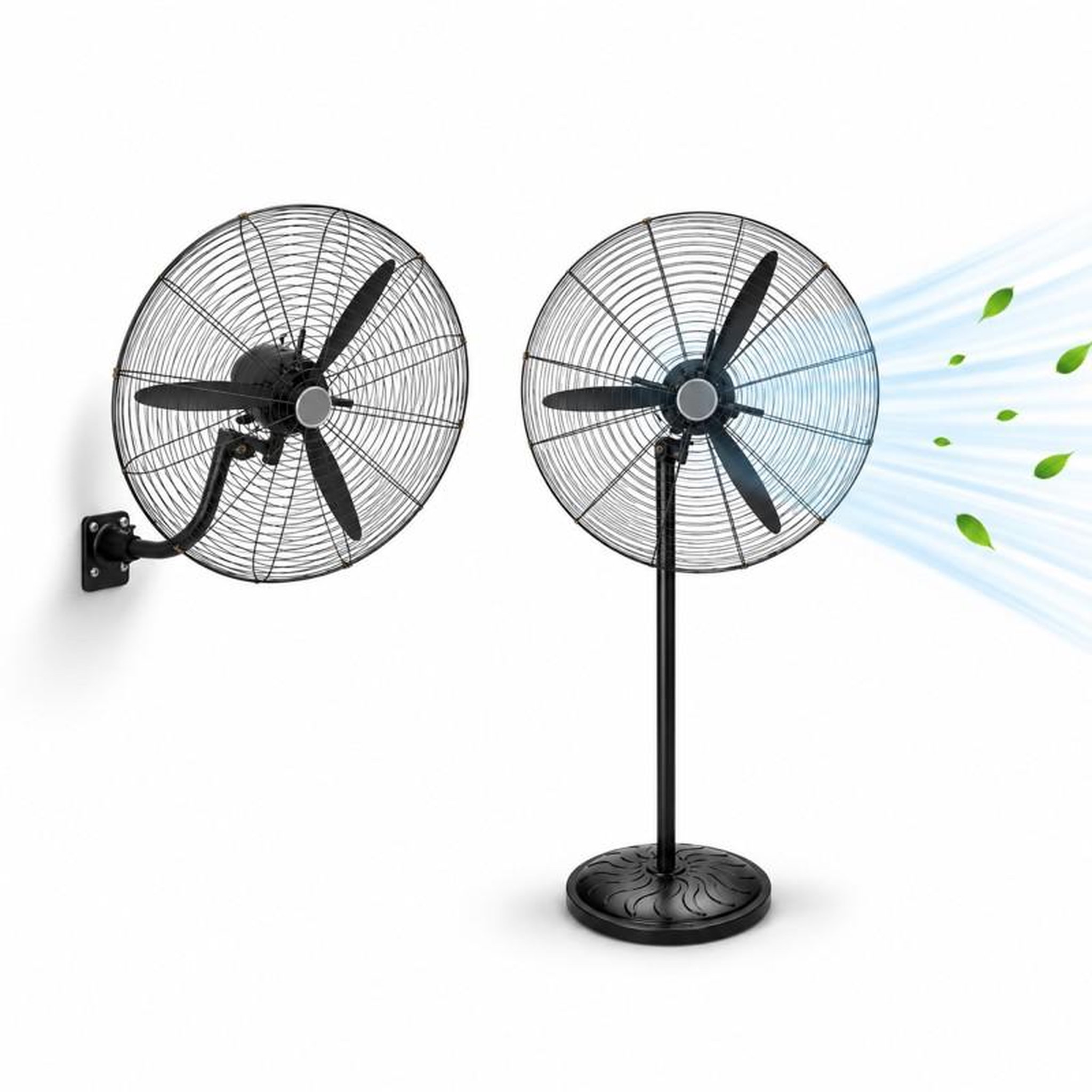 Ventilateur industriel 2-en-1 (pied & mural) – 130w