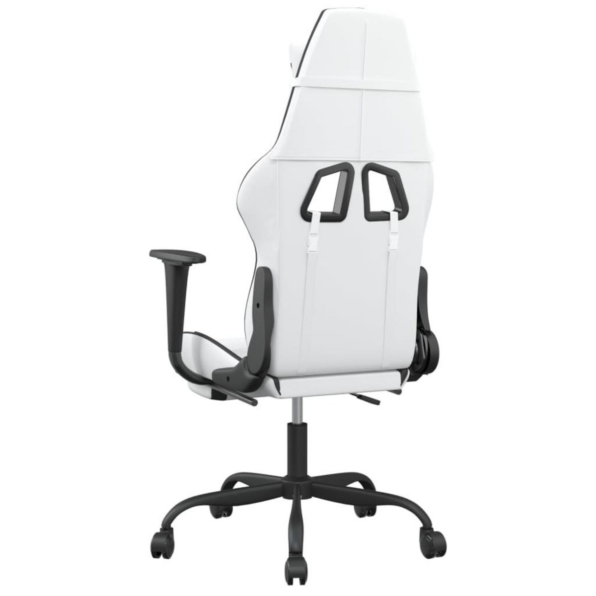 VIDAXL Chaise de jeu avec repose-pied Blanc et noir Similicuir