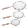 Voir la diapositive 1 : FIVE Lot de 3 Passoires Inox & Bois  Sieve  35cm Argent