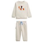 Petit Béguin Ensemble enfant sweat et pantalon en molleton Cracotte. Coloris disponibles : Beige