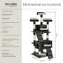 Voir la diapositive 6 : tectake Arbre à chat 170 cm avec griffoir et plateforme d'escalade noir