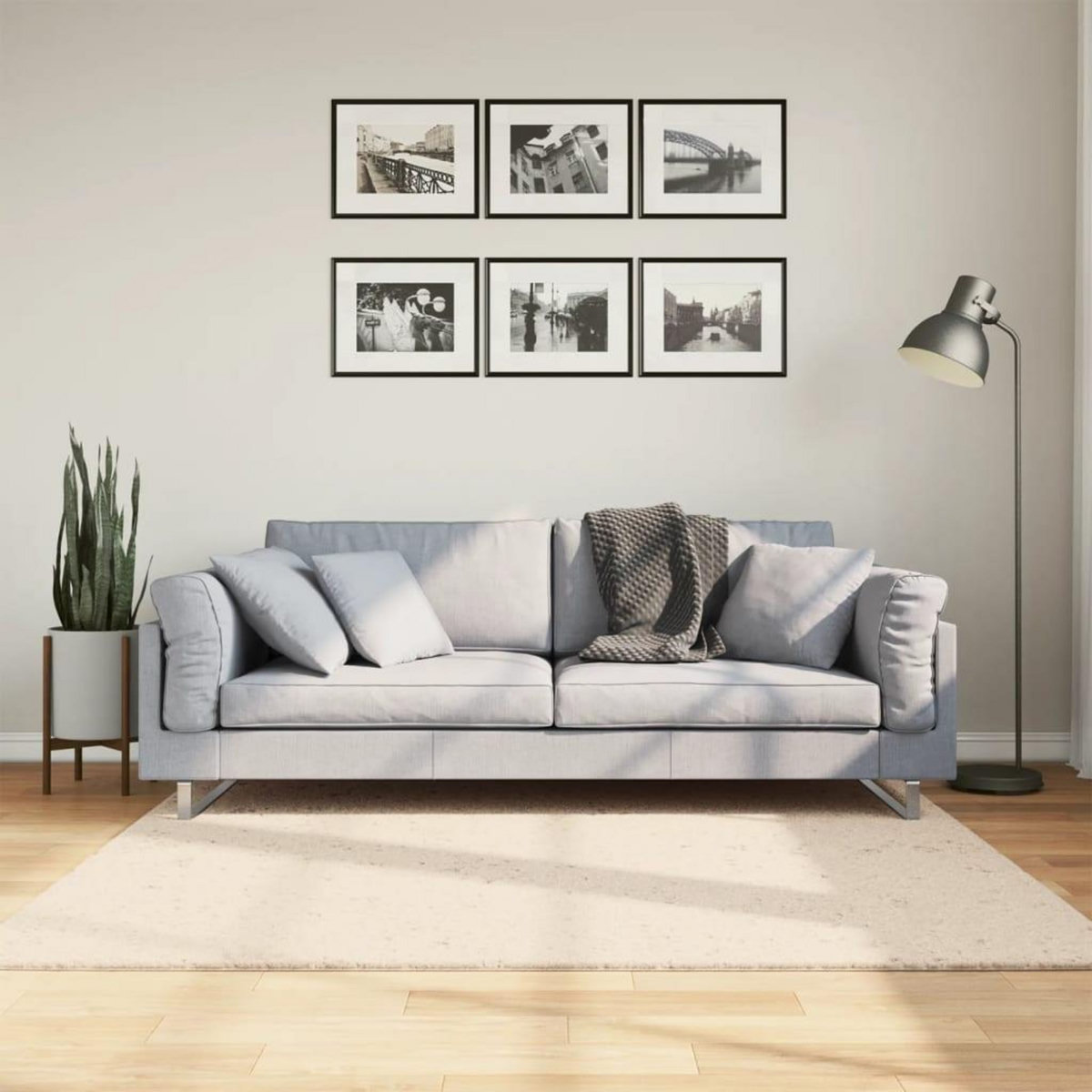 VIDAXL Tapis HUARTE a poils courts doux et lavable beige 160x160 cm