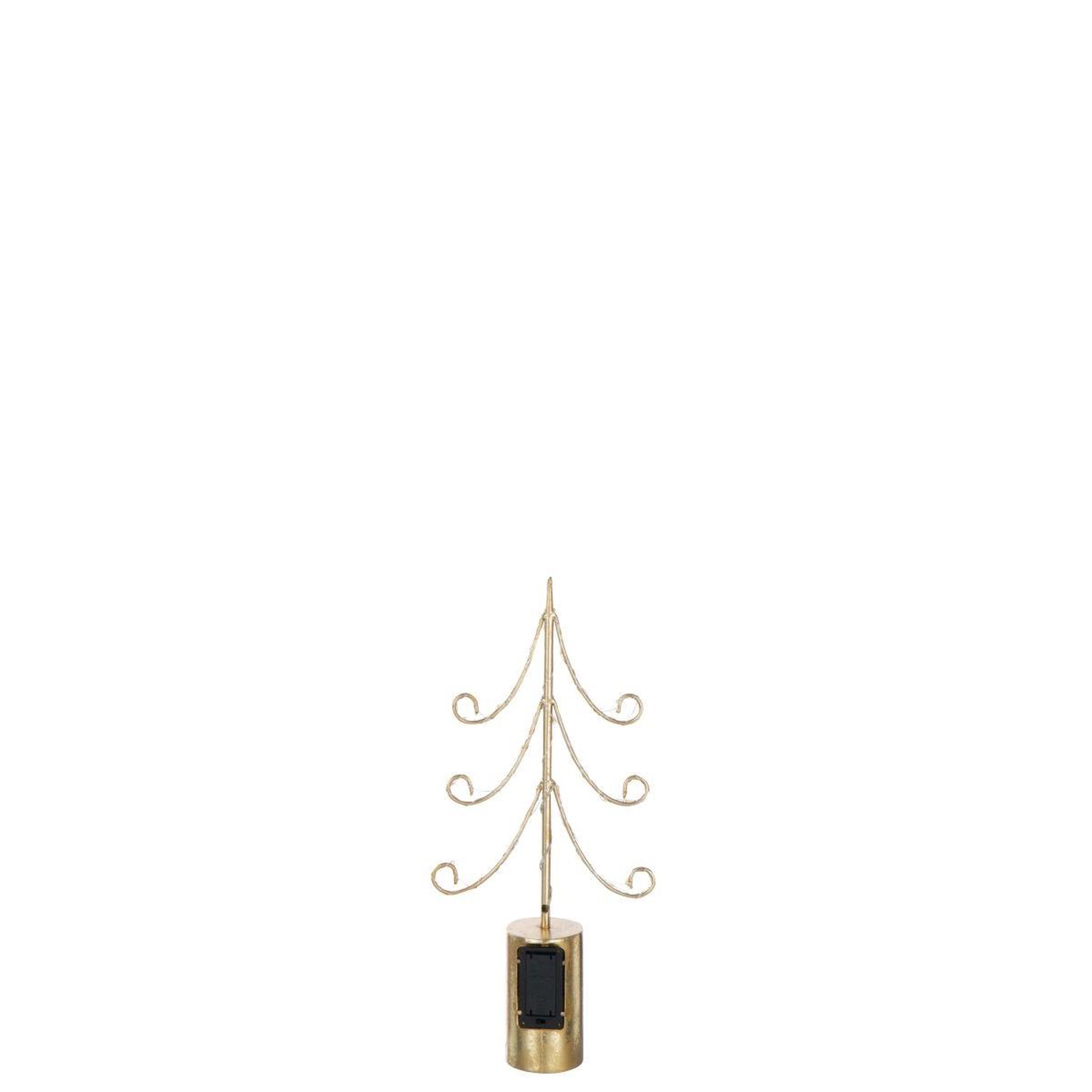 Voir la diapositive 3 : J-LINE Sapin à led en métal  cylindre  42cm doré