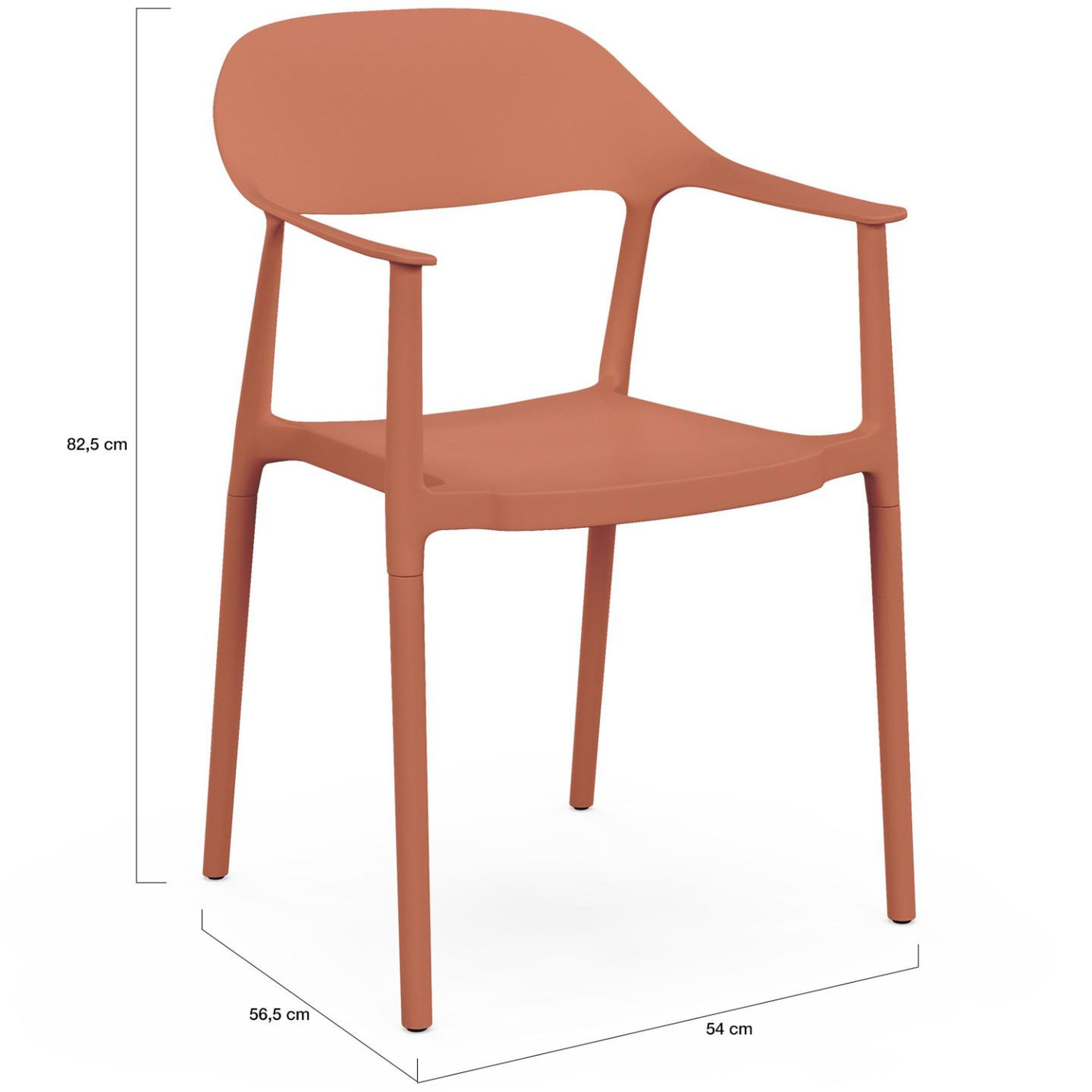 Voir la diapositive 6 : ID MARKET Lot de 4 chaises de jardin empilables suzon en polypropylène terracotta