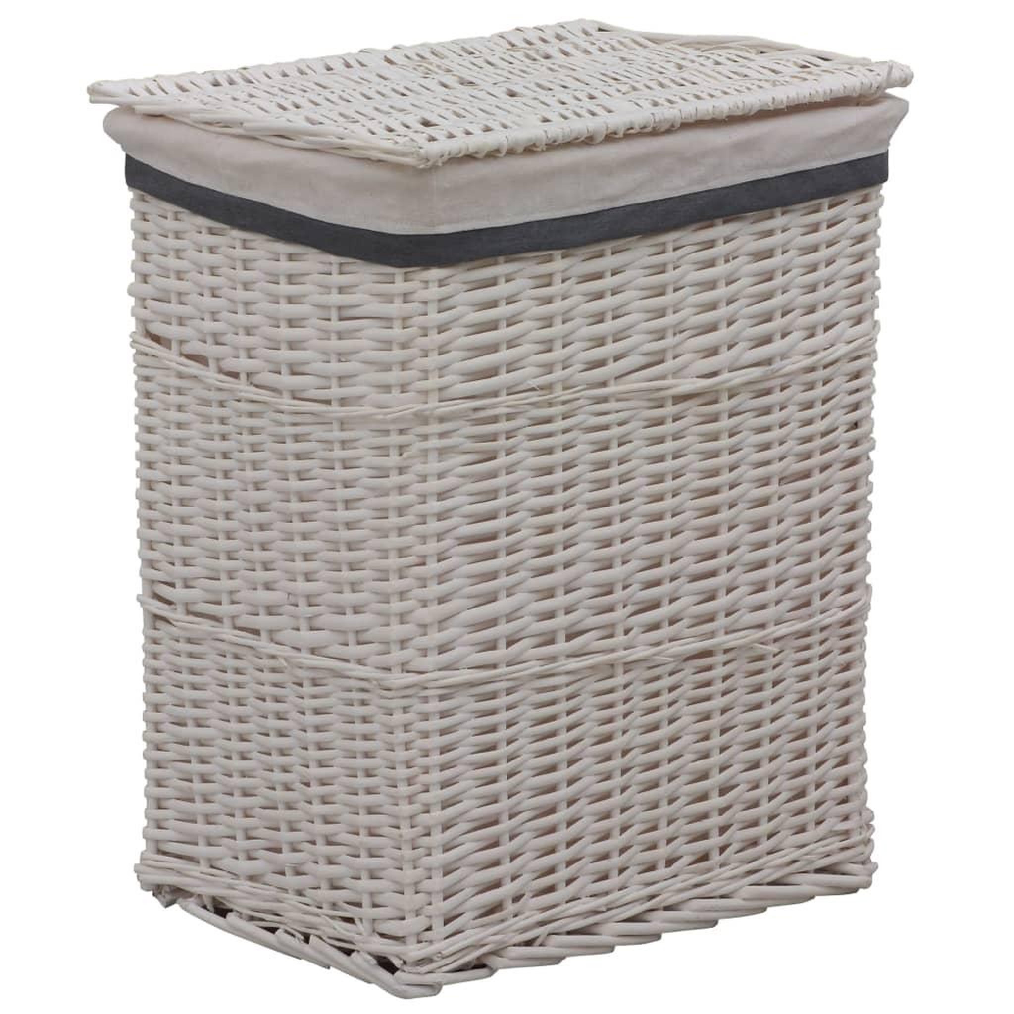 Voir la diapositive 1 : VIDAXL Panier a linge Blanc Saule