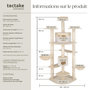 Voir la diapositive 6 : tectake Arbre à chat 204 cm avec griffoir et plateforme d'escalade beige/blanc