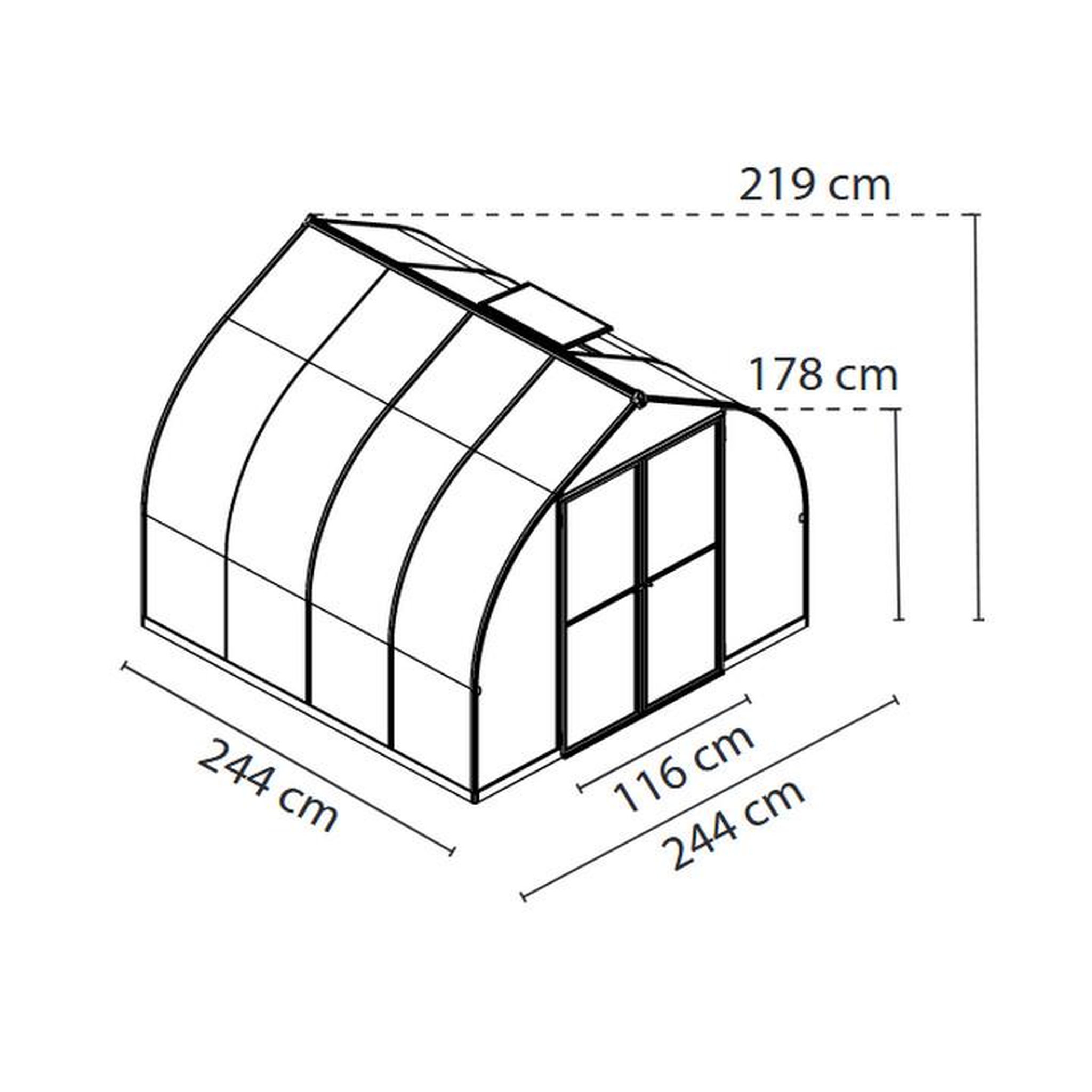Voir la diapositive 2 : Palram Serre de jardin 5.7m² argent - 703726