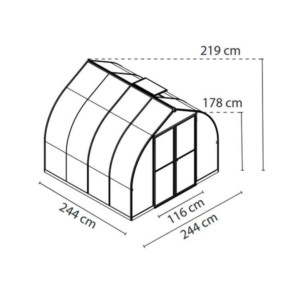 Palram Serre de jardin 5.7m² argent - 703726
