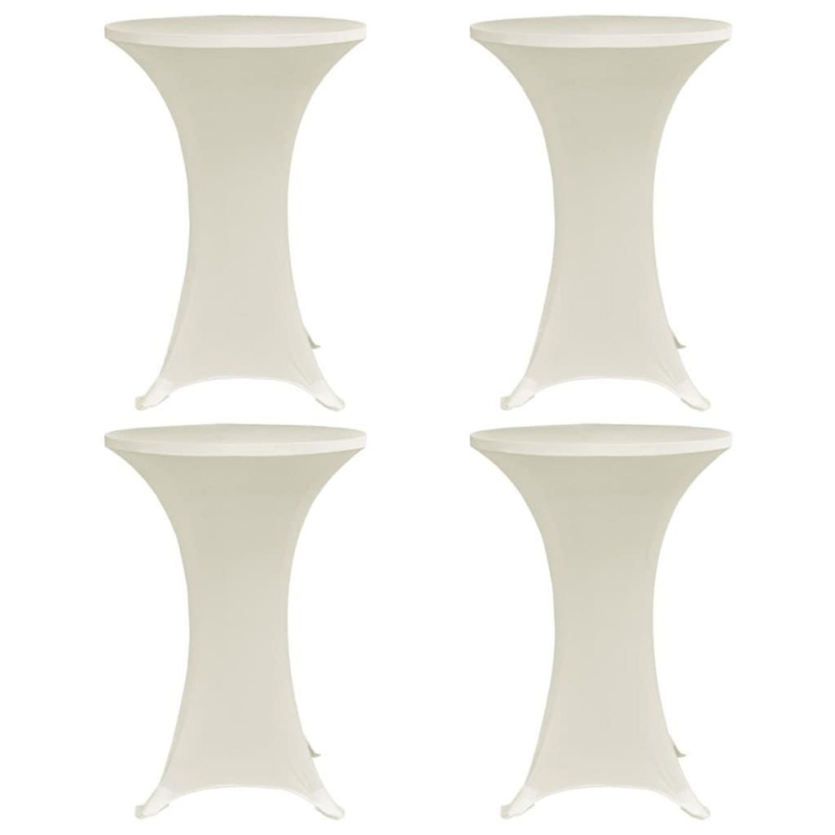 VIDAXL Housses elastiques de table Ø 80 cm Creme 4 pcs