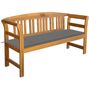 Voir la diapositive 1 : VIDAXL Banc de jardin avec coussin 157 cm Bois d'acacia massif