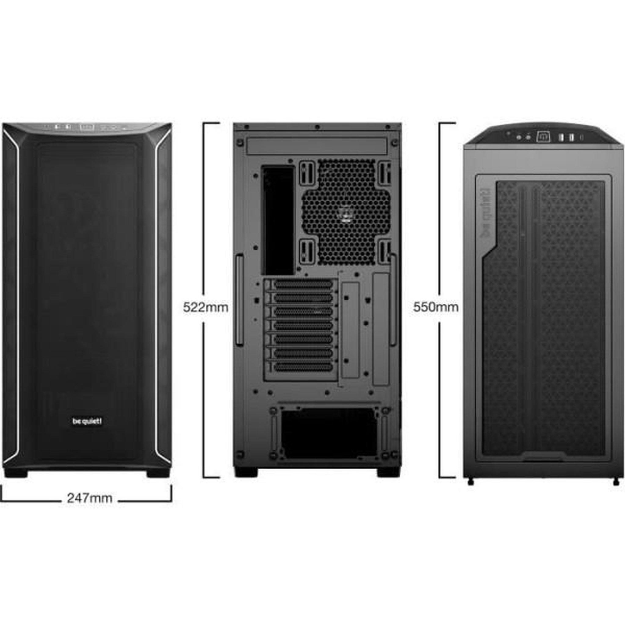 Voir la diapositive 2 : BE QUIET Boîtier pc - be quiet! - shadow base 800 dx - noir - midi tower - excellente circulation de l'air