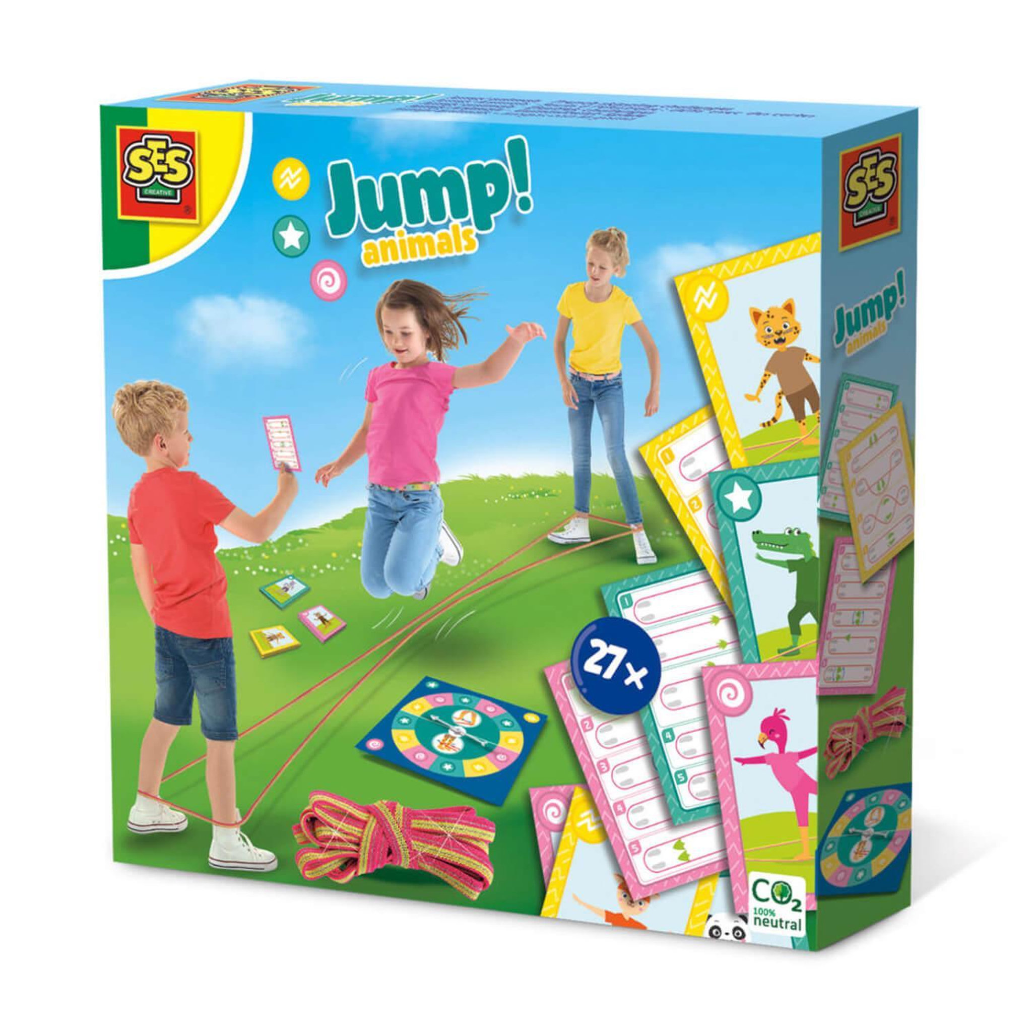 Voir la diapositive 2 : SES Creative Jump! Animals - Sauts a l'élastique : défis avec des cartes
