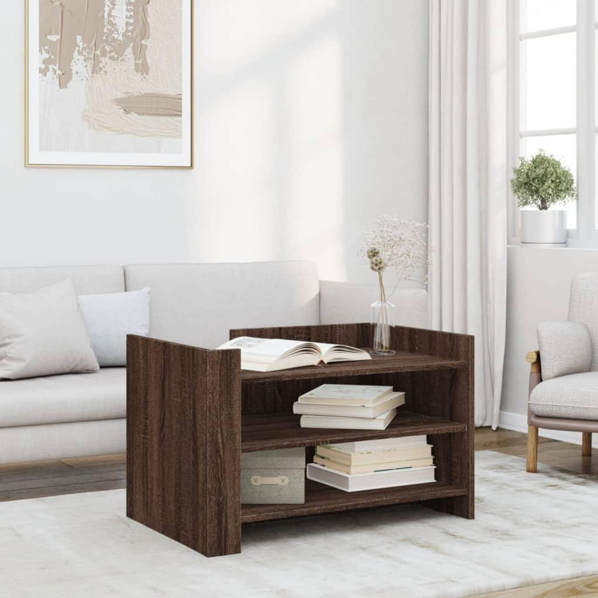 VIDAXL Table basse chene marron 80x50x50 cm Bois d'ingenierie
