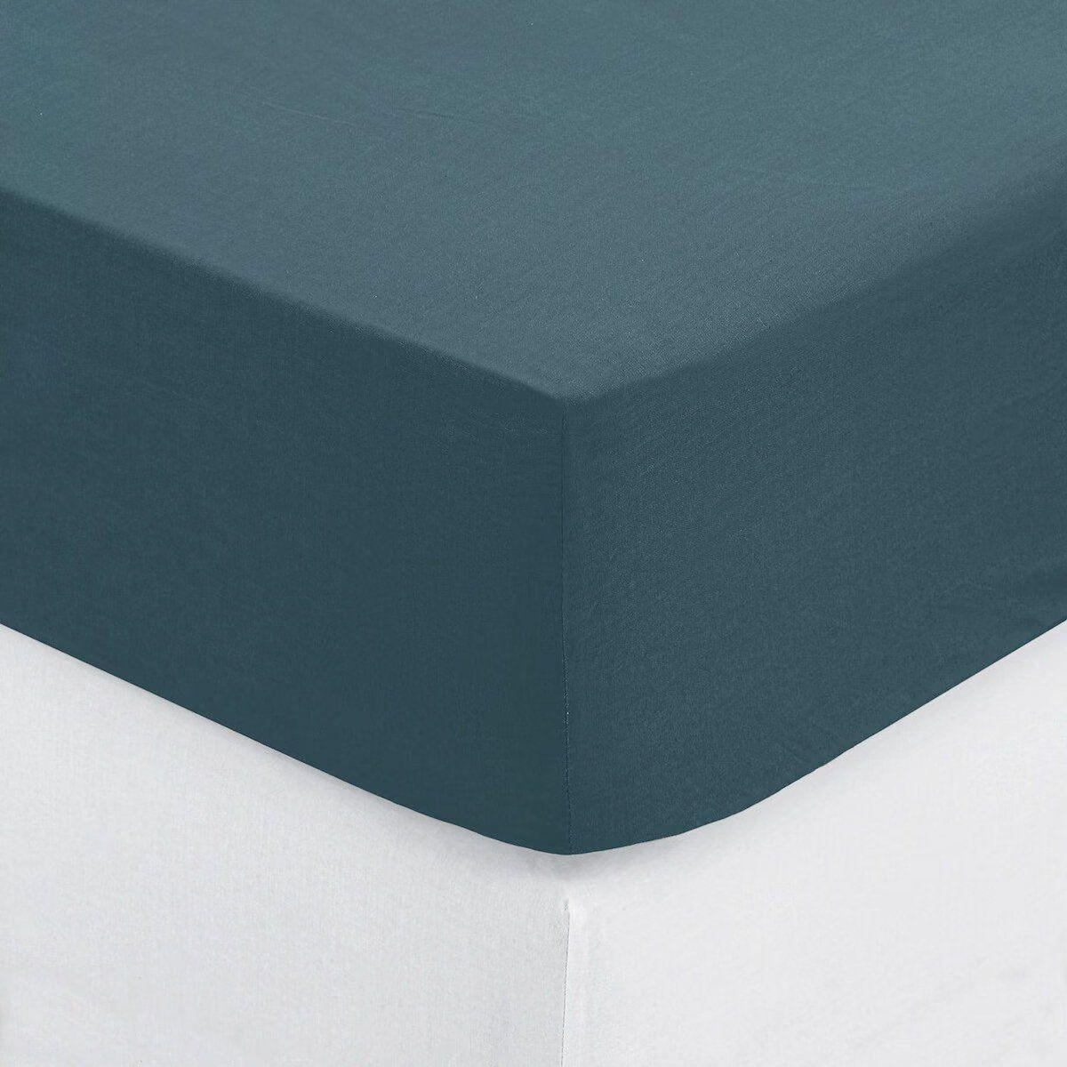 ATMOSPHERA Drap Housse  Intérieur  90x190cm Bleu Orage