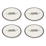 SECRET DE GOURMET Lot de 4 Dessous de Verre  Bistrot  10cm Blanc