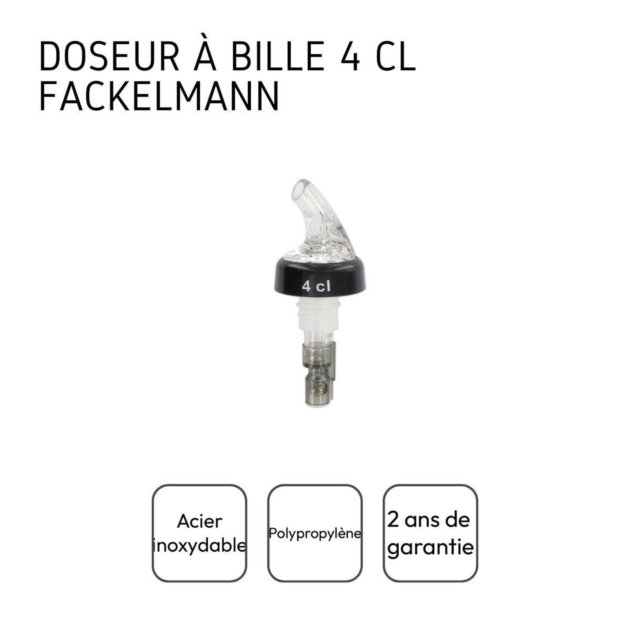 Voir la diapositive 4 : Fackelmann Ensemble de 2 becs verseurs doseur à alcool à bille 4 cl fackelmann