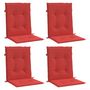 Voir la diapositive 3 : VIDAXL Coussins de chaise de jardin a dossier bas lot de 4 rouge
