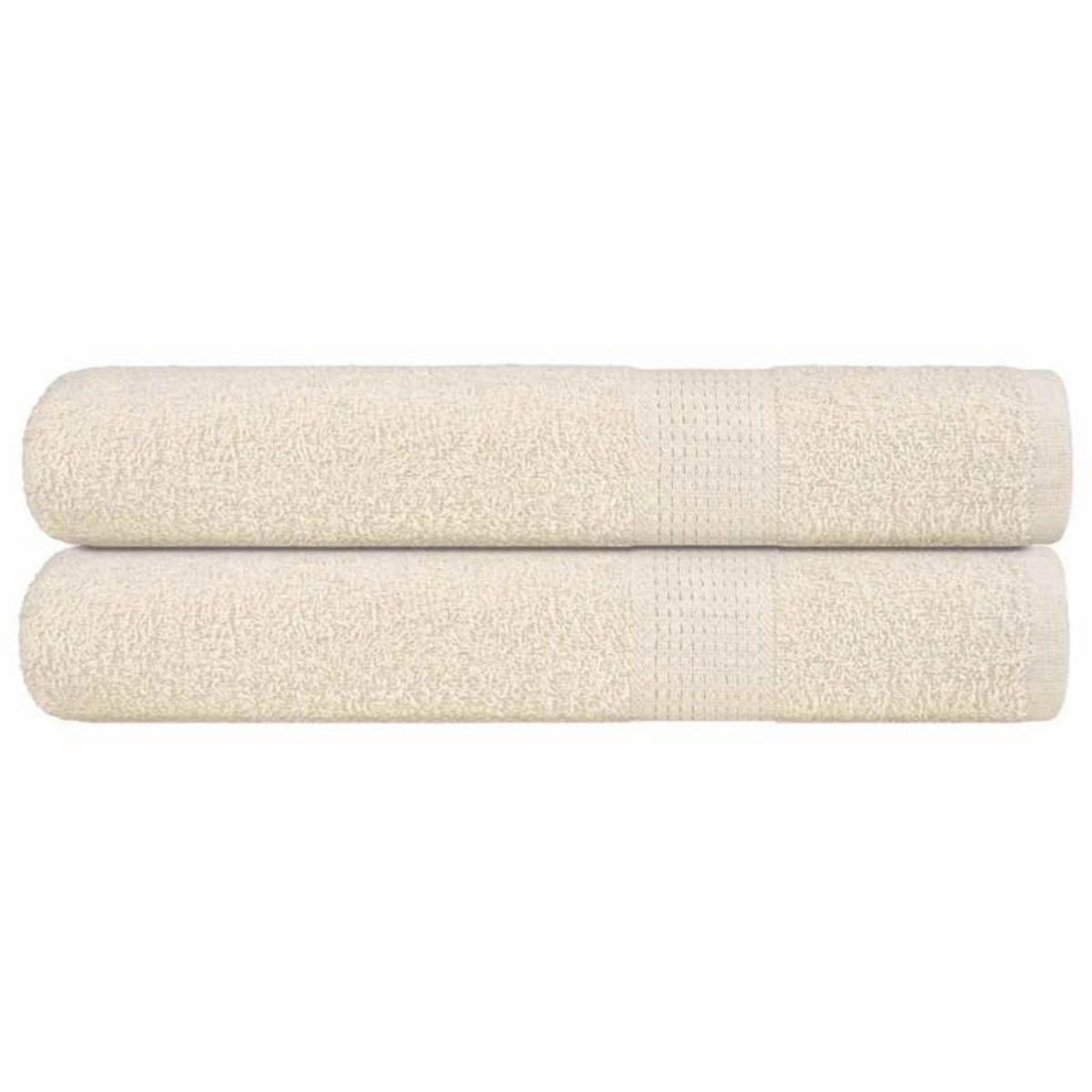VIDAXL Serviettes de sauna 2 pcs crème 80x200 cm 360 g m² 100% coton